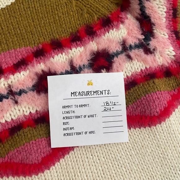 Anthropologie FIELD FLOWER Camellia Fairisle Sweater Pullover Fair Isle X-Small - Picture 15 of 15